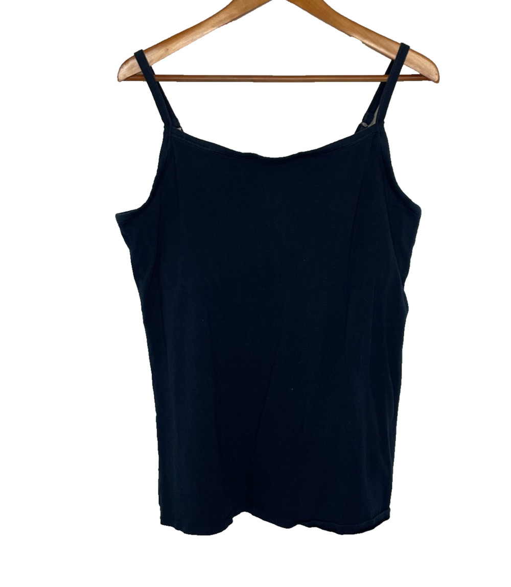 Women's XL Duluth Trading Co Navy Blue Cotton Blend Shelf Bra Tank Top